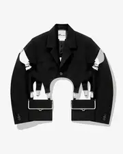 [Noir Kei Ninomiya] 羊毛馬海毛仿皮夾克