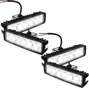 12Volt LED Light Bar, 18W 6000K Super Bright Car LED Fog Light, IP67 Waterproof Flood Spot Light, White Off Road Head light, Led Light Bar for SUV ATV Vehicle Car Truck Boat (4 pcs)