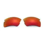 Walleva Fire Red Polarized Replacement Lenses For Oakley Flak 2.0 XL OO9188