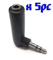 From OZ Quality 5PC Right Angle 3.5mm 1/8" Male to 3.5 Fem Stereo Adaptor Silver
