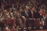 Maryland Len Elmore with coach Lefty Driesell on bench during game- Old Photo