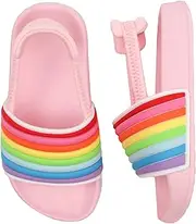 [Otojaku] Kids Flip Flops Sandals Toddler Boys Girls Sequin Slides Shower Beach Pool Shoes Slip on Summer Slippers with Back Strap