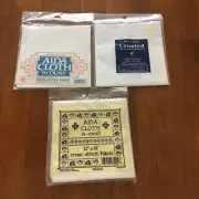 Aida Cloth Lot 3 Cross Stitch Fabric 14 & 16 Count 12” X 18” Cotton White Ivory