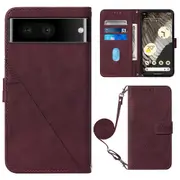 Imprinting Series-2 For Google Pixel 8 Pro PU Leather Phone Case Imprinted Lines Stand Wallet Cover