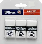 WILSON Roland-Garros Tennis Overgrip - 3 Pack, White/Navy