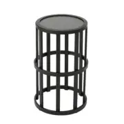 Noble House Living Room End Table 18.5" x 10.8" x 10.8" Round Faux Marble Grey