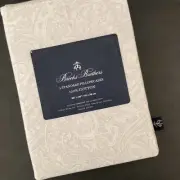 New Brooks Brothers Set Of Two 100% Cotton STANDARD Pillowcases Grey Wht Paisley
