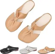 [ICJSIRWI] 2025 New Round Toe Cut Out Design Flat Mules,Women's Slip-on Wedge Hollow Slippers,Lightweight Comfy Casual Slip On Slippers