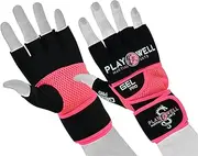 Playwell Elite Pro Gel Boxing Hand Wrap Inner Gloves - Black/pink - NEW