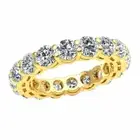 Natural 4.50Ct Classic Open Gallery Eternity Band Ring Genuine Diamond 14k Gold
