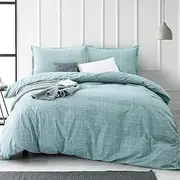 Villa Feel Vintage Flower Print Duvet Cover-1000tc Egyptian Cotton Percale Floral Comforter Set-Reversible 3pc Set Antique Drawing-Cotton Soft Breathable Bedding, Cotton, Teal, King