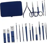 Healeved Complete Manicure Set 18-piece Nail Clippers Kit Toe Finger Nail Clippers Cuticle Pusher Manicure Tools Abs Pp Stainless Steel Travel Size Case