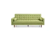 Design Square Designer Modern Scandinavian Fabric 3-Seater Sofa Bed - Green
