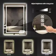 TOOLKISS Bathroom Vanity Mirror 24"X36" Frameless Anti-Fog W/Backlit+Front Light