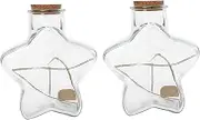 Alipis 2Pcs Transparent Wishing Glass Bottles with Cork Star Shaped Drift Bottles Birthday Friends and Family Decorative Glass Jars for Keepsakes