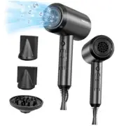 Lightweight Ionic Hair Dryer with Diffuser - Powerful 1800W Blow Dryer Black
