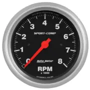 Auto Meter 3991 Sport-Comp 3-3/8" In-Dash Tachometer Gauge - 0-8,000 rpm