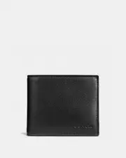 Coach Bleecker Pebbled Leather Double Billfold Wallet F74595