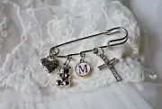 Personalized Brooch Baby Keepsake Safety Pin Baptism gift Christening Newborn