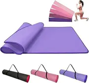 DAWNTREES 185x80cm Thick Yoga Mat Fitness & Exercise Mat with Carrier Strap,Non-Slip Exercise Mat High Density Anti-Tear Pilates Mat for Yoga Pilates and Gymnastics