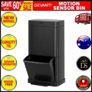 Devanti 70L Motion Sensor Bin Pedal Bins Rubbish Automatic Trash Can Black New