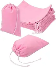 uxcell 12 Pcs Velvet Drawstring Bag, 6.7 x 9 Inch Jewelry Velvet Pouches Gift Bags for Wedding Party Favor Candy Jewelry Packaging Organizing Storage, Pink