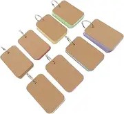 jojofuny 8pcs Blank Cardboard Sheet Message Cards Business Notebook Colored Cards Blank Study Cards Notecards Cards with Ring Learning Language Travelers Notebook Hoop Stationery Paper