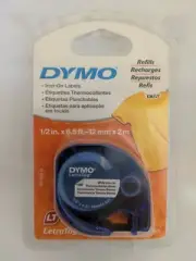 Dymo LetraTag Tape Refills White Iron-On Fabric Label 12mmx2m
