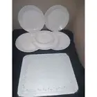 Vintage Corelle Normandy Service for 6 Set Plates& Glass Table Serving Mat 13Pcs