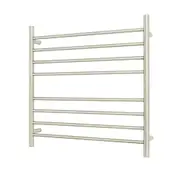 Radiant RTR06 Round Bar Heated Towel Rail - 750 x 750mm - Brushed Satin - Stainless Steel- Bottom Left/Top Right Wiring