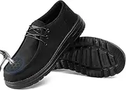 [Furuian] Composite Toe Shoes for Men Low-top Safety Shoes for Men Composite Plastic Toe Sneakers Canvas Work Loafers Lightweight Comfortable Work Shoes for Men Zapatos De Trabajo para Hombres