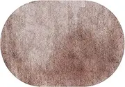 Oval Carpet, Nordic Design Brown Washable Bedroom Balcony Living Room Non-Slip Decor Large Rug 80x150cm Ellipse Short Pile Bedside Floor Mats(3.6ft×6.2ft/110×190cm)