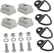 SOLUSTRE Stainless Steel T-Slot Kit 4 Sets 3/8-16 Threaded T-Nuts for Tundra Truck Bed Tie Downs