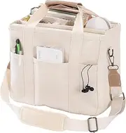 [DUOMIAO] ToteBag with Multi Pockets Crossbody Tote Bag for Women Trendy Shoulder Handbag Everything ToteBag with Compartments