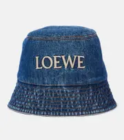 [Loewe] Loewe Paula's Ibiza logo denim bucket hat UK 6 5/8 blue