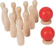 GANAZONO 1Set Wooden Bowling for Indoor Family Fun Game Hand Eye Coordination and Math Skills Present for Durable and Safe Plaything