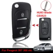 2 Button Flip Remote Smart Key Case Cover Shell For Peugeot 807 Expect Partner
