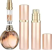 SixTmoon Perfume Travel Refillable Bottle,Perfumes Atomizer Bottle,Mini Cologne Dispenser, Portable Fragrances Sprayer Pocket Size Perfume Container for Women Men Cruise Trip Gift, 5ml (Gold)