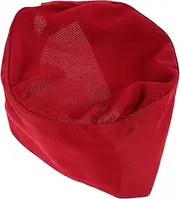 [COMPUKAS] Elegant Waitstaff Hat Chef Cap for Men Women Stylish Kitchen Hat Breathable Polyester Restaurant Uniform Accessory Red