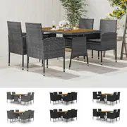Outdoor Dining Set Poly Rattan Patio Dinner Set Multi Colours 5/7 Piece vidaXL