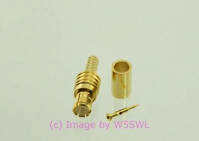MCX Plug Coax Connector Crimp RG-174 LMR-100 Gold - by W5SWL