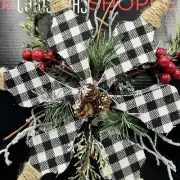 Star Christmas Tree Topper Black White Buffalo Check The Christmas Shoppe NEW