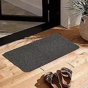 PVC Artificial Lawn Floor Rugs 19.6 * 31.4 Inch Grass Silk Foot Mat Outdoor, Doormat Frontdoor Mat 50 * 80cm (Black)