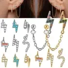 Lightning Earrings Helix Stud Chain Ear Cuff New Ear Bone Nail Woman