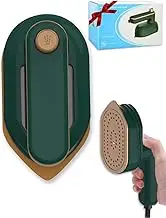 Mini Iron, 2-in-1 180° Swivelling Foldable Hand Iron for Clothing, Steamer Steamer Travel Iron Mini for Family, Travel, Hotel, RV, Business Trip, Green