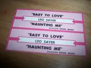 2 Leo Sayer Easy To Love / Haunting Me Jukebox Title Strips