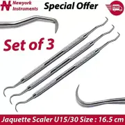 Tooth Tartar Plaque Calculus Remover Sickle Scaler Dental Jaquette U15/30 3 Pcs