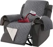 H.VERSAILTEX 2025 New 100% Waterproof Recliner Cover Recliner Couch Protector Triple Non-Slip Recliner Slipcover for 1 Cushion Furniture Protector for Pets, Kids,Dog (Recliner, Grey)