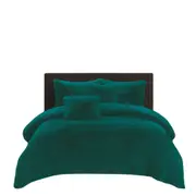 Teal 5 Piece Shaggy Fleece Comforter Set