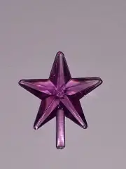 CERAMIC CHRISTMAS TREE STAR Topper Chubby Purple Medium